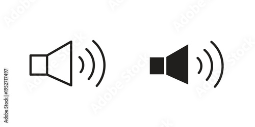 Volume icons. Vector illustration. Editable stroke. Isolated icon suitable for web,