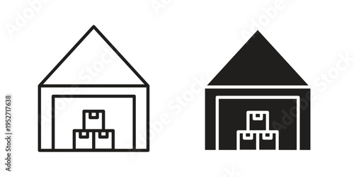 Warehouse icons. Vector illustration. Editable stroke. Isolated icon suitable for web,
