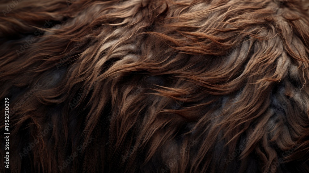 Naklejka premium A photo of a bison's shaggy
