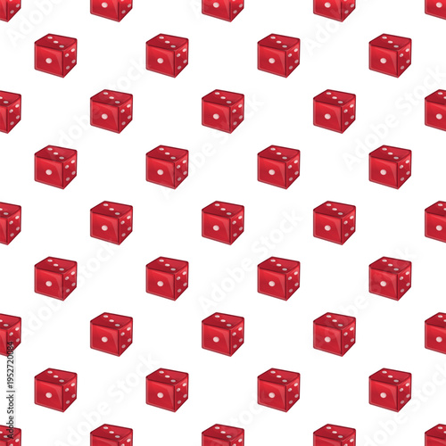 Red dice pattern creating a seamless background for gambling and luck concepts