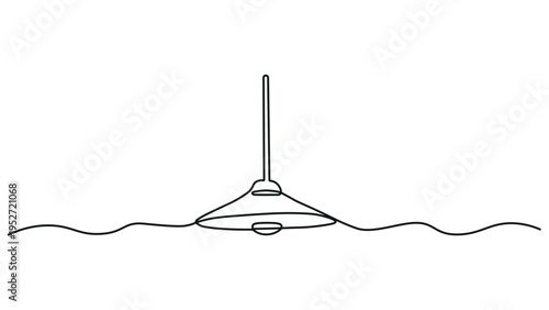 A stylized depiction of a classic streetlight on a wavy road surface