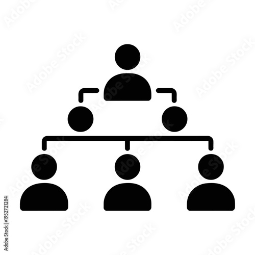 Vector of a hierarchical organizational structure with connected individuals