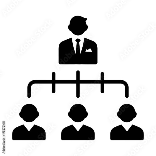 Vector of a hierarchical structure with a manager overseeing three employees
