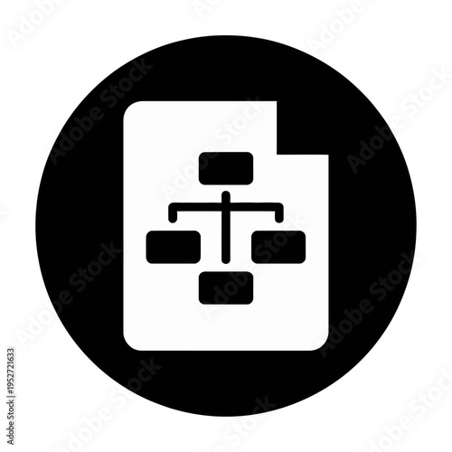 Vector icon of a sitemap document on a circular background