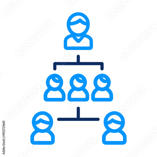 Vector of an organizational chart with leaders and team members