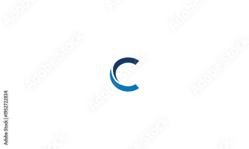 Abstract blue letter c logo design on a plain white background