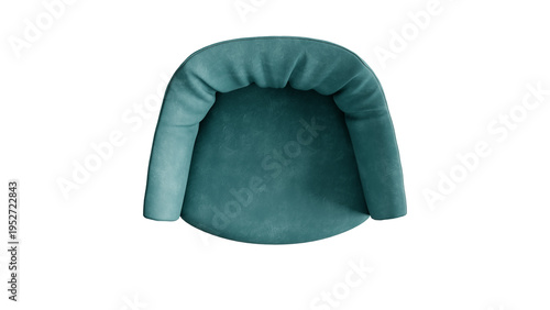 Isolated green armchair on a transparent PNG background. Lounge chair for the living room or office furniture.
