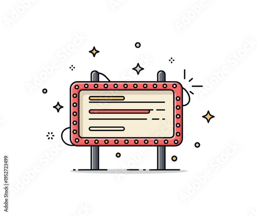 Retro neon sign faded glow concept illustrated by a simple sign frame with dimmed tube outlines and slight flicker accent, symbolizing forgotten nightlife and