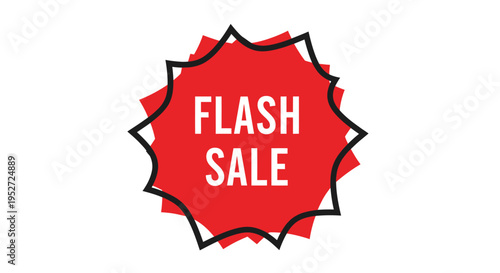 A vibrant red starburst graphic with a bold black outline featuring the words 'FLASH SALE' in white uppercase letters, signaling a limited-time promotional offer.