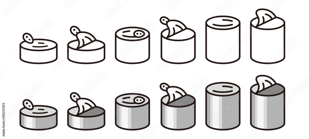 Obraz premium 缶詰のアイコン。非常食や保存食のイラスト。Canned food icon.