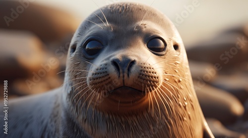 A photo of a seal's smooth whiskers.