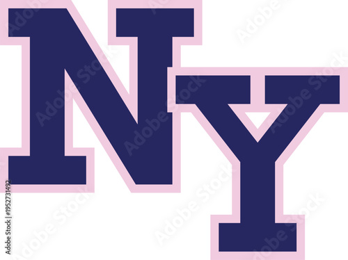 NYC NY new york logo slogan varsity usa collgege t-shirt design Slogan Logo Graphic Vector. Tee shirt and apparel print in trend style. Vector illustration.