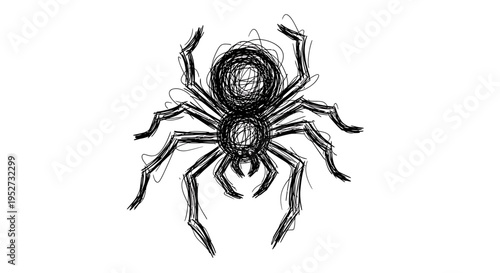 Vector black spider illustration