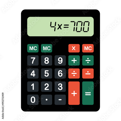 Vector calculator displaying a mathematical equation with colorful buttons