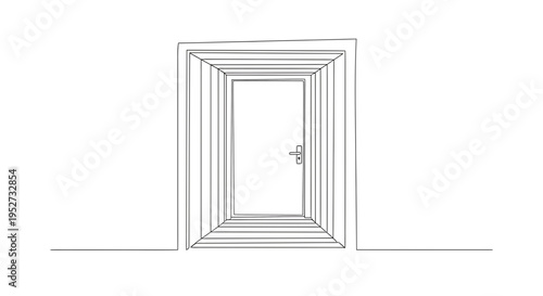 Vector illustration of a doorway with multiple doors