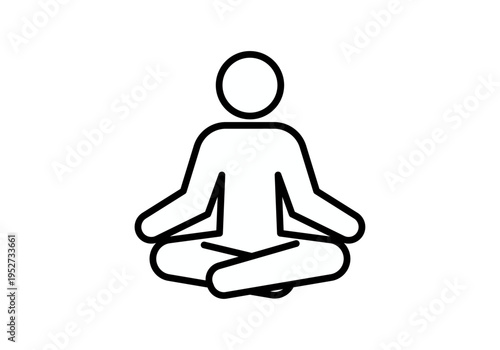 Icono lineal de una persona en posición de meditación