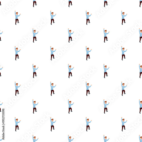 Businessmen characters in a seamless pattern striving for success and growth