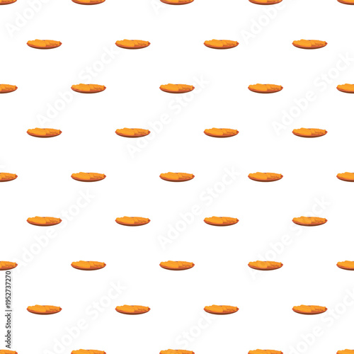 Cartoon sausages repeating on a white background, creating a fun food pattern