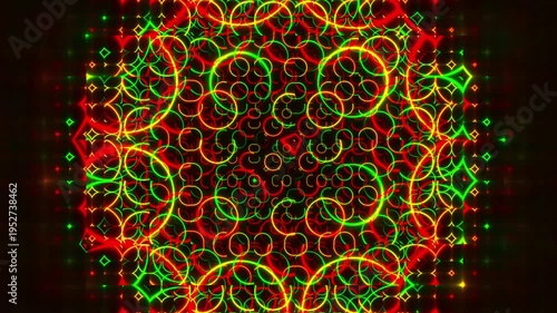 Neon light abstract art design elements.