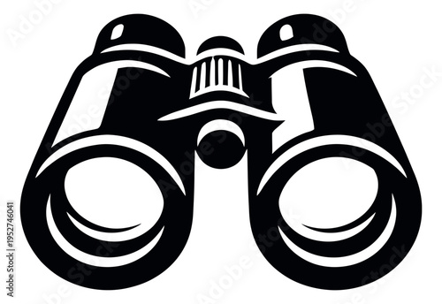 Graphic illustration of binoculars depicting a tool for distant viewing for adventure and exploration