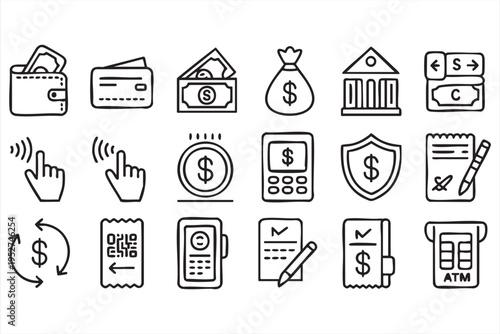 Online Transaction and Mobile Payment Icons Collection for Ecommerce