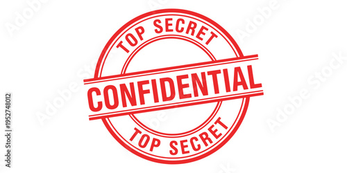 Red confidential top secret stamp isolated on white background vector graphic
