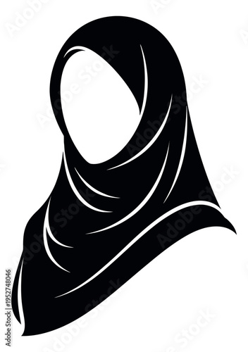 Stylized illustration of a woman in a hijab depicting a modest head covering for cultural representation