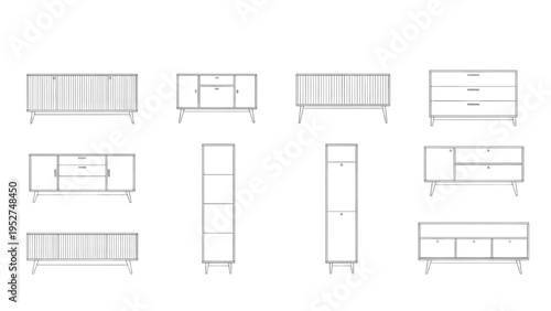 Sleek and Modern Furniture Drawings Cabinets, Sideboards, Dressers