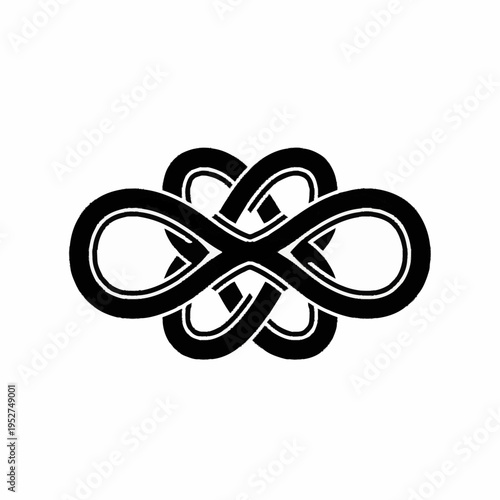 Interlocking infinity symbol knot design.