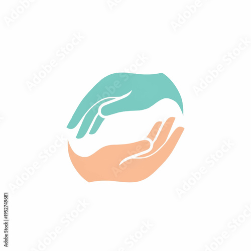 Two hands forming a circular shape, symbolizing care and connection.