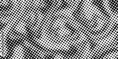 Halftone crumpled paper texture with a dotted, rough, and wrinkled surface. Black creased sheet background in comic pop-art style, featuring grainy folds and gritty distressed details.