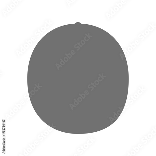 ハニーデューメロンのシンプルな白黒アイコン フラットな果物イラスト