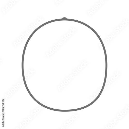 ハニーデューメロンのシンプルな線画アイコン モノクロの果物イラスト