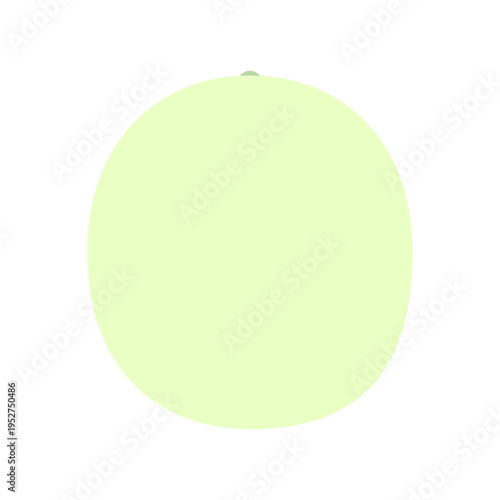 ハニーデューメロンのシンプルなフラットアイコン やさしい黄緑色の果物イラスト