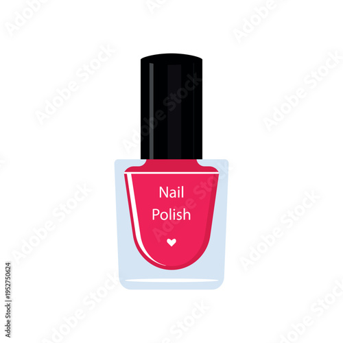 Red nail polish on a transparent background