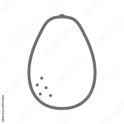 アボカドのシンプルな線画アイコン モノクロの果物イラスト