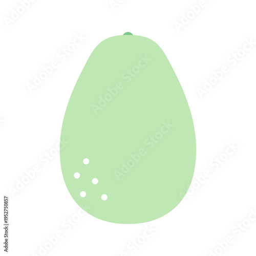 アボカドのシンプルなフラットアイコン やさしい黄緑色の果物イラスト