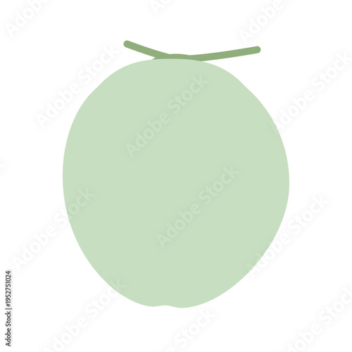 ココナッツのシンプルなフラットアイコン やさしい黄緑色の果物イラスト