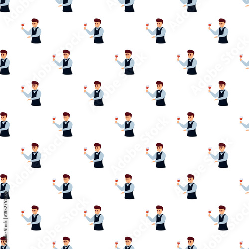 Waiters holding red wine glasses creating a uniform background pattern