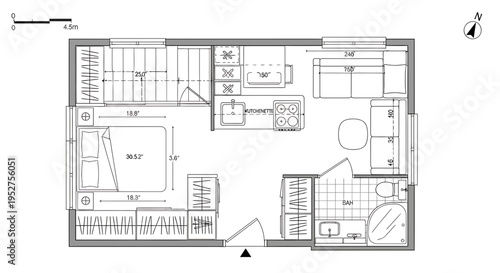 Vector floor plan template for commercial or residential use