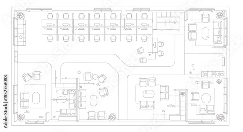 Vector office floor plan illustration