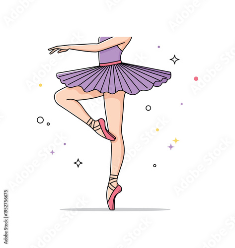 Ballet arabesque balance featuring a dancer standing firmly on one foot while the other leg extends backward in a smooth flowing line, expressing harmony