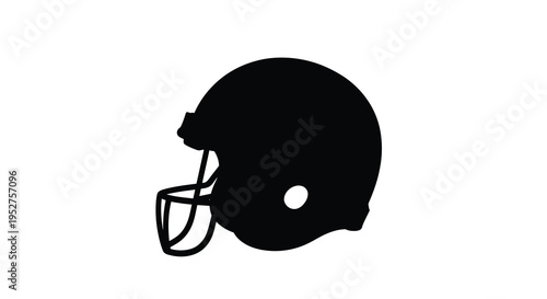 A black silhouette of an american football helmet displayed on white silhouette