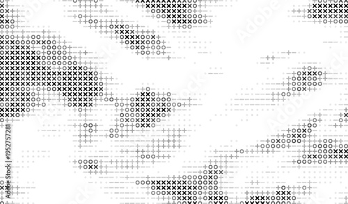 Abstract ascii big data ai background with computer code. Cyber technology random art for digital texture and pattern design for banner.