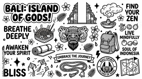 Bali Doodle Art: Island of Gods, Zen, Travel, Culture