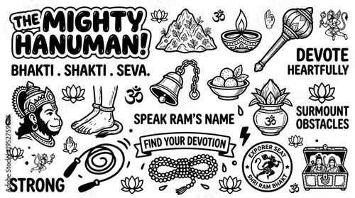 Hanuman Doodle Art: Devotion, Strength, and Spirituality