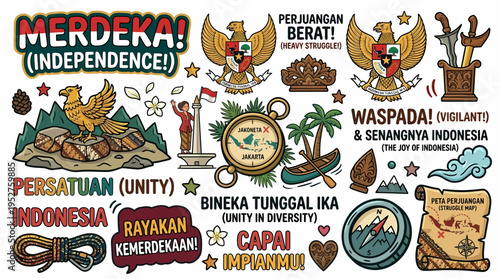Indonesia Independence Day Celebration Vector Elements