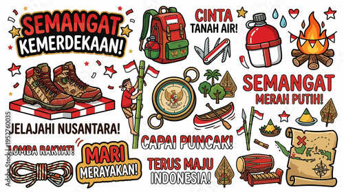 Indonesia Independence Day Celebration with Scout Elements