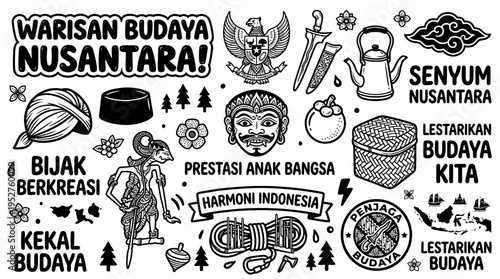 Indonesian Culture Doodle Art Collection