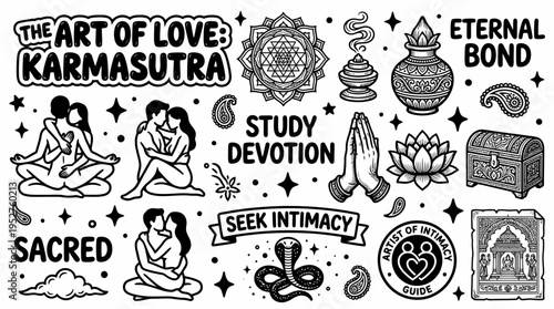 Love, Intimacy, and Spirituality: Karma Sutra Art Elements